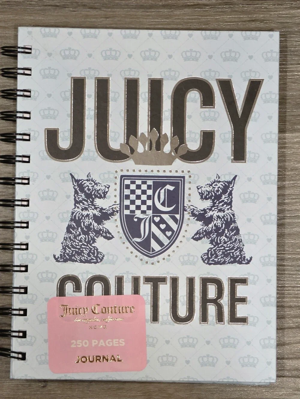 Juicy Couture Home Scottie Dog Crest Logo Spiral Journal